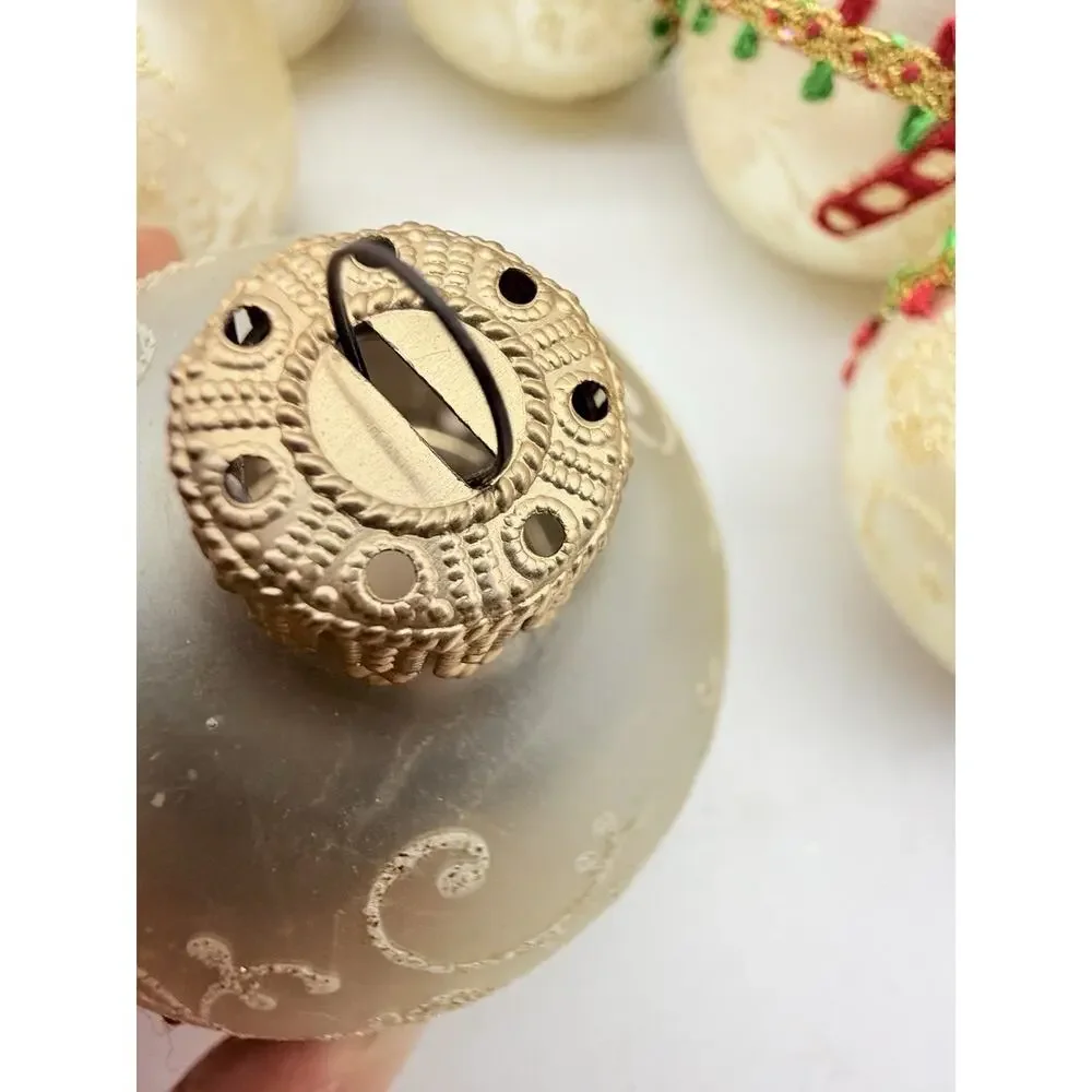 Vintage Christmas by Krebs Brocade & Candy Cane Ornaments Set of 8